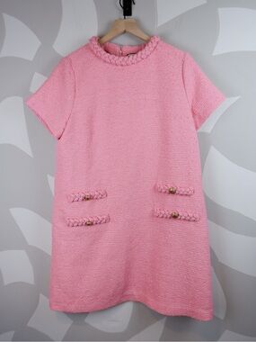 Tuckernuck Blossom Pink Tweed Jackie Dress | XL